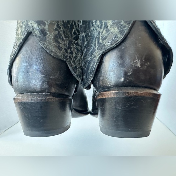 Sonora Cassidy Foldover Tooled Distressed Leather Western Cowgirl Boots Size 7.5 - Picture 8 of 10